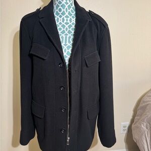Men's Black Wool Coat